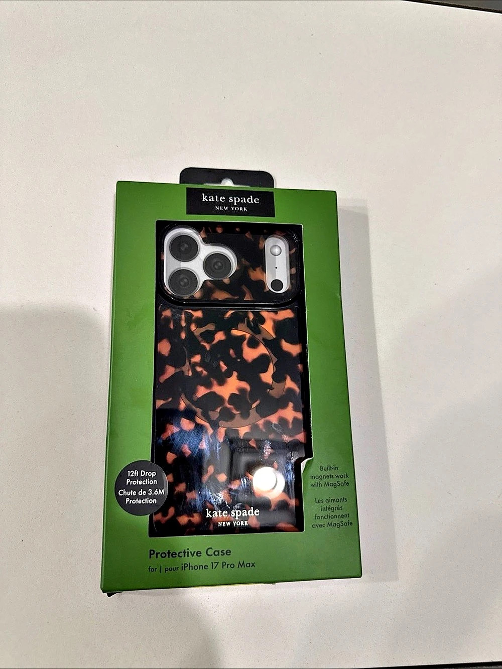 Kate Spade New York Protective Case for iPhone 17 Pro Max Tortoiseshell Phone